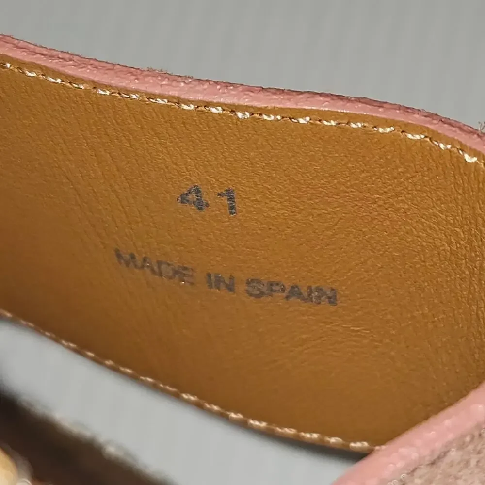 See By Chloe Glyn Platform Espadrille Sandal Womens EU 41 Pink Suede Wedge NEW
